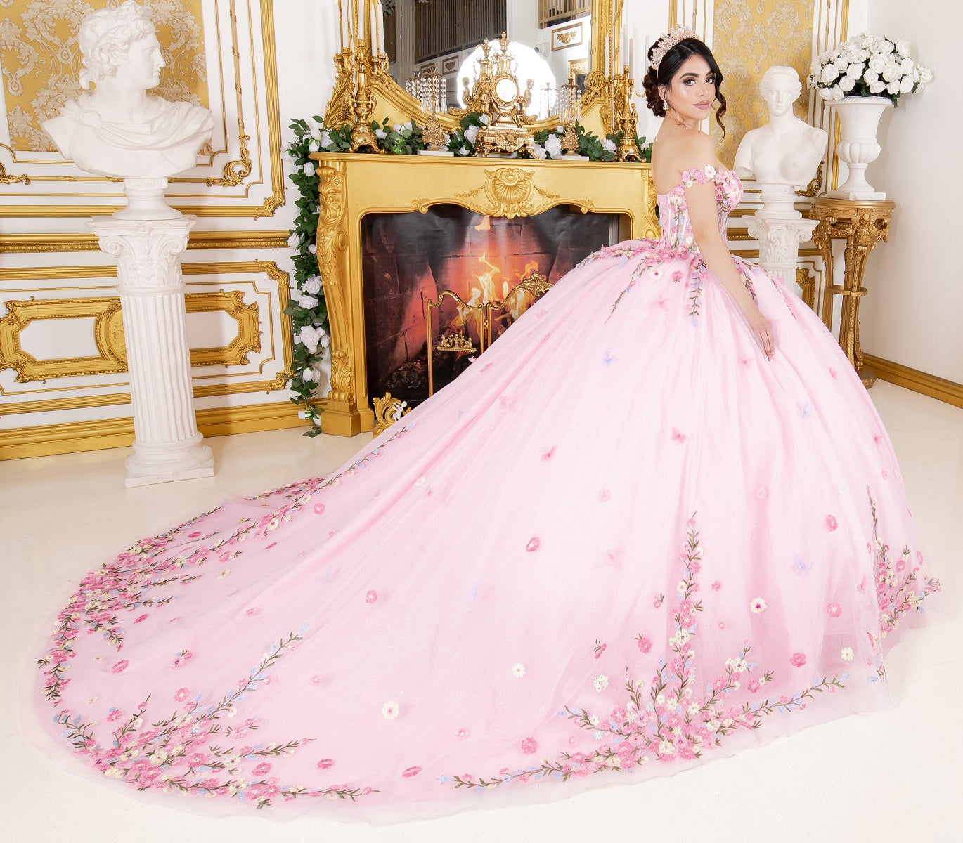 Multicolor Embroidery Quinceanera Dress by Cinderella Couture 8260J