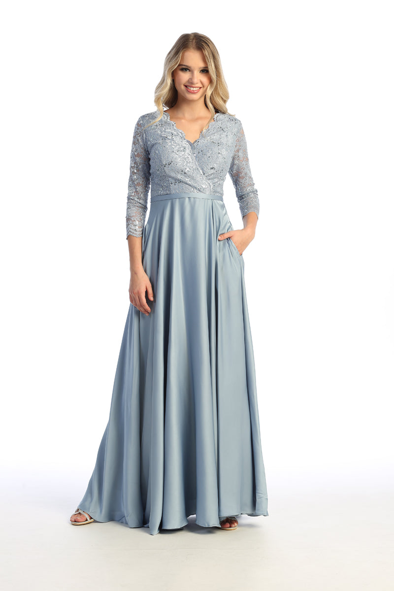 Formal dress in Dusty blue, Burgundy, Dusty rose, Off white by Cindy Collection style 1699 | www.snkdress.com