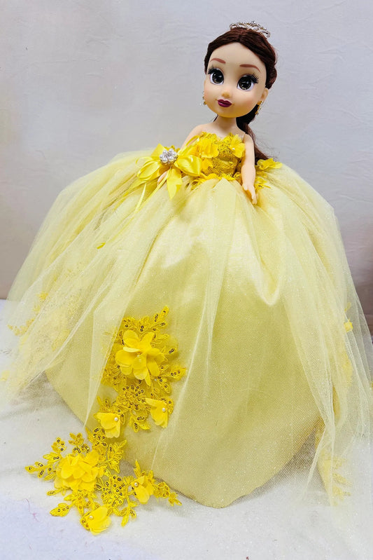 Quincenera Doll  Yellow .snkdress,wwwsnkdress.com