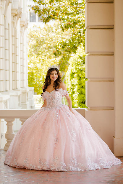 Two Tone See-Through Corset Quinceañera Dress by Bella Princess Couture PQ1022