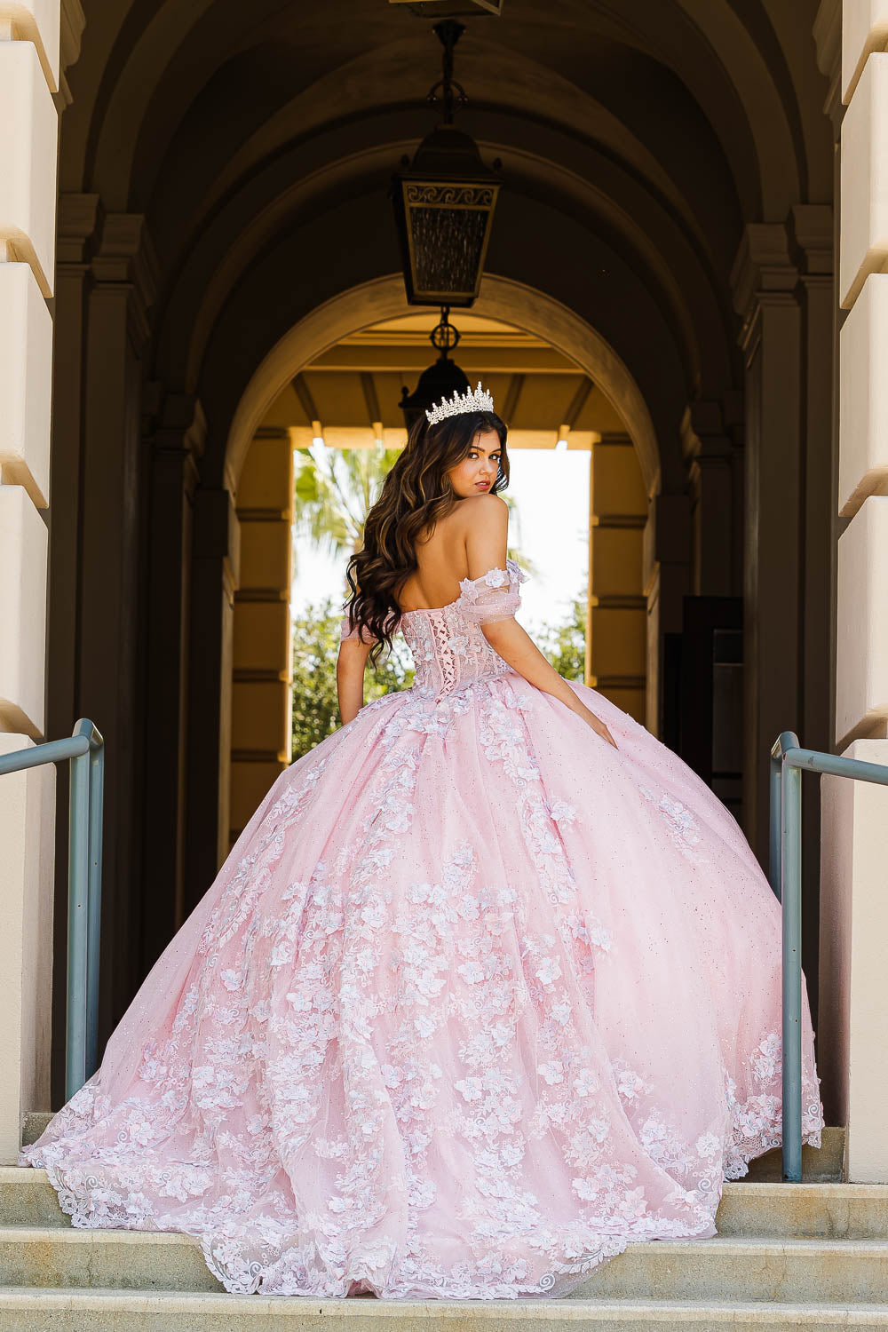 see through corset quince dress Sheer Corset Glitter Quinceanera Dress by Rachel Allan RQ2183
