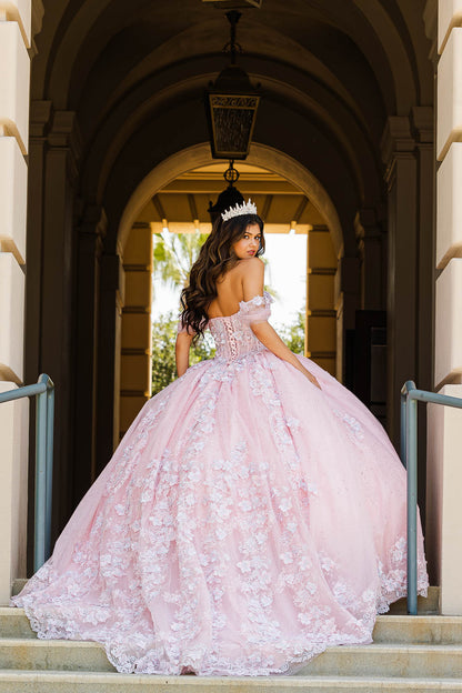 Two Tone See-Through Corset Quinceañera Dress by Bella Princess Couture PQ1022