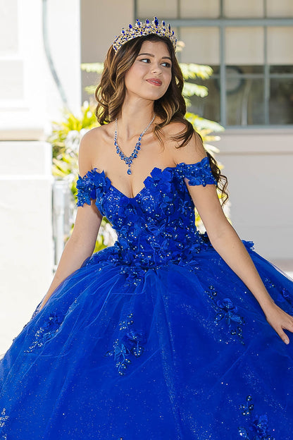 Royal blue off shoulder Quince PQ1028