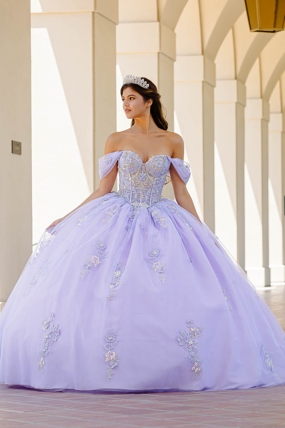 Off the shoulder Two-Tone Ball Gown By Bella Princess Couture PQ1031