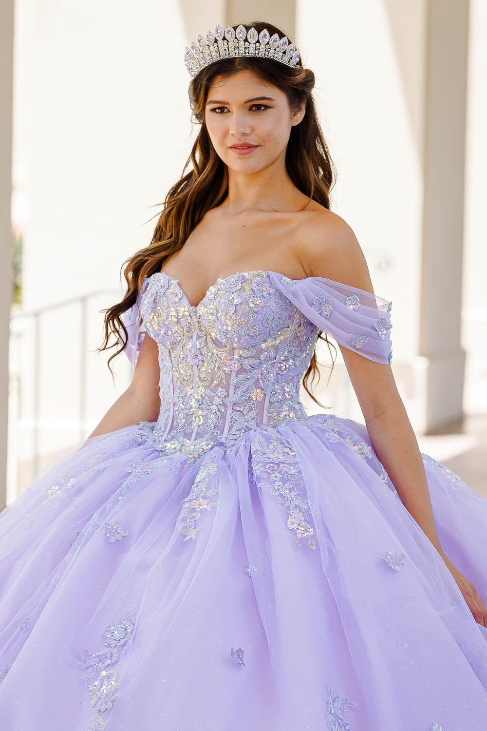 Off the shoulder Two-Tone Ball Gown By Bella Princess Couture PQ1031