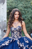 Layered Glitter Tulle Quinceañera Dress  by Bella Princess Couture PQ1051