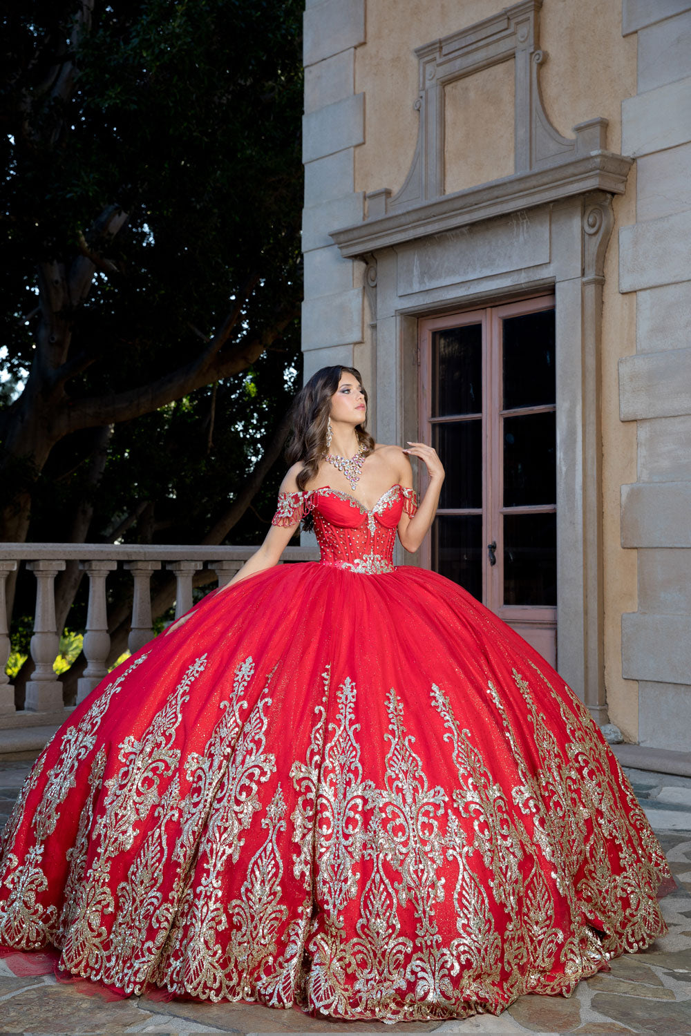 quinceanera ball gown dress Blush-gold Bella Princess Couture PQ1065 www.snkdress.com