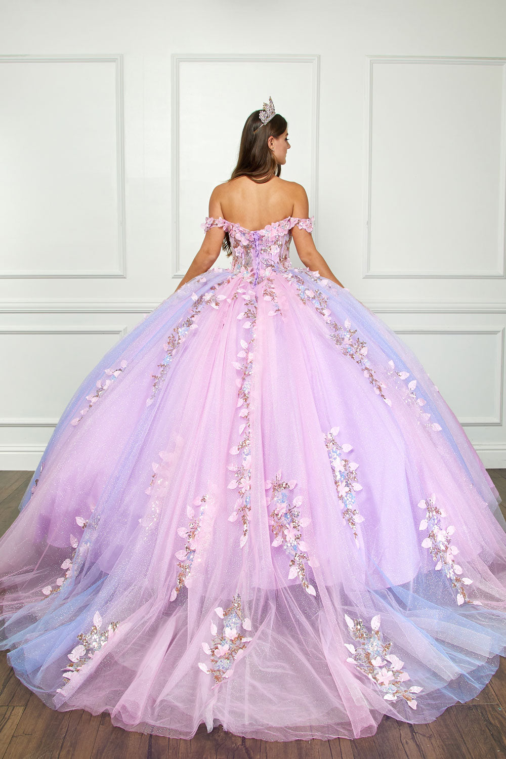 Two Tone Lilac Quinceanera Dress by Bella Princess Couture PQ1066