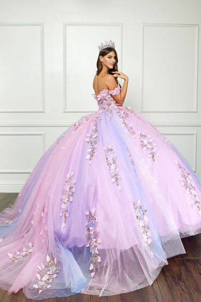 Two Tone Lilac Quinceanera Dress by Bella Princess Couture PQ1066