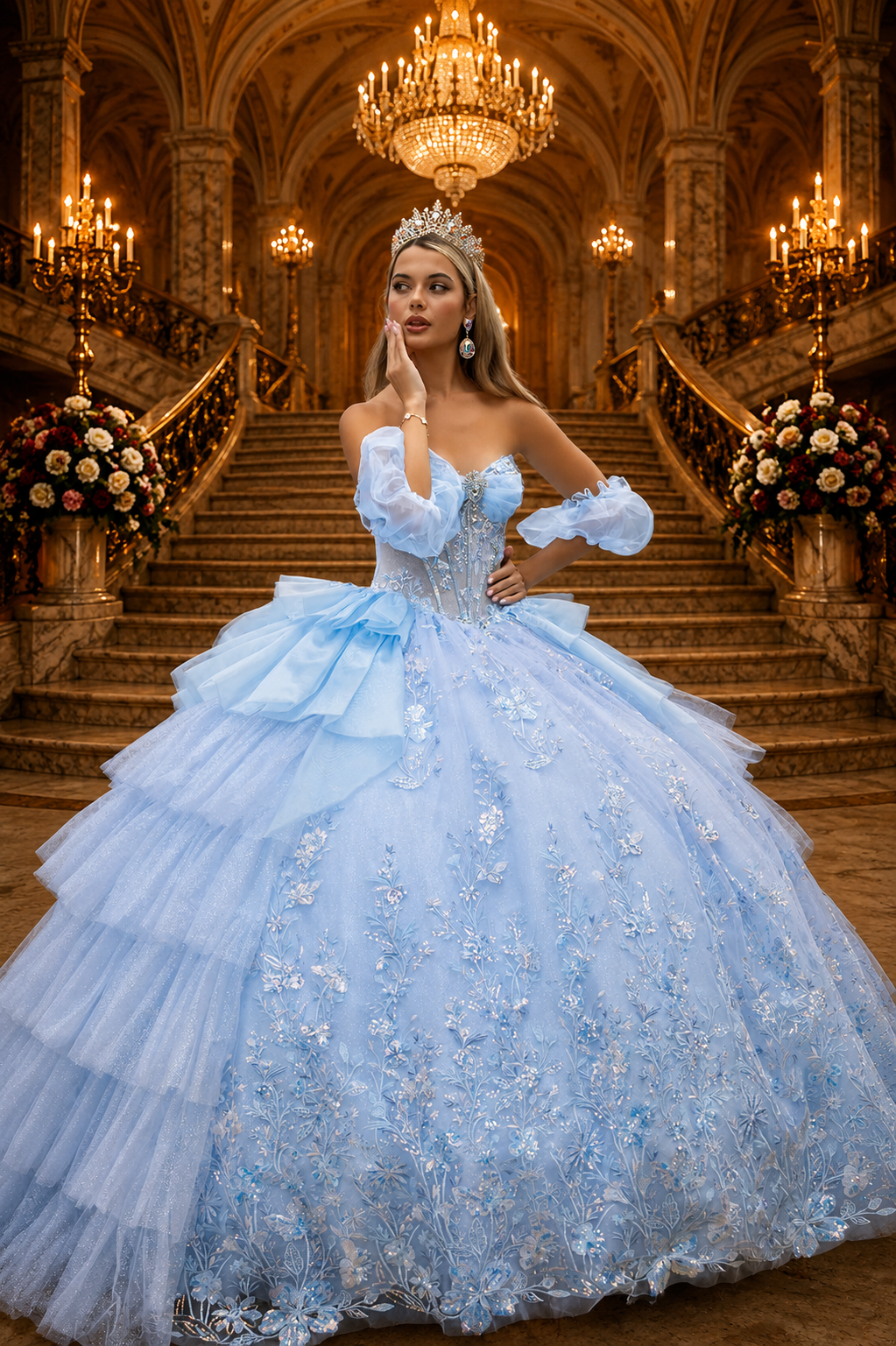 Tiered Ruffle Quinceañera Ball Gown  by Gloria GL3551371