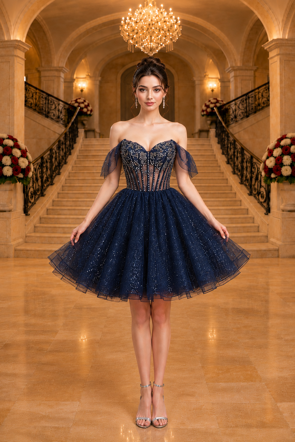 Spaghetti Strap Homecoming Dress by DQ 343872