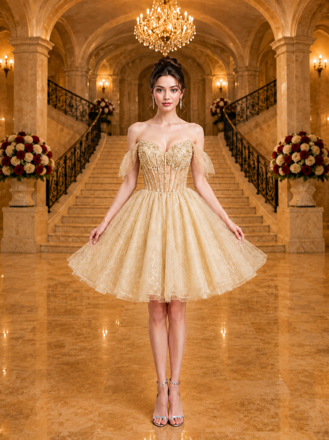 Spaghetti Strap Homecoming Dress by DQ 343872