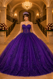 Strapless Glitter Tulle Ball Gown by SNKDRESS CA -30044348