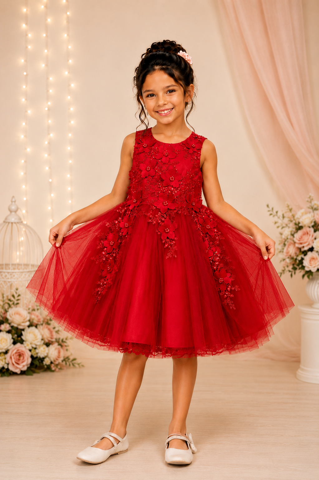 Lace Bodice Tulle Kids Dress by Cinderella Couture 9040