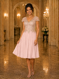 Knee Length Chiffon Gown with Embellishment by Hana Collection 521763