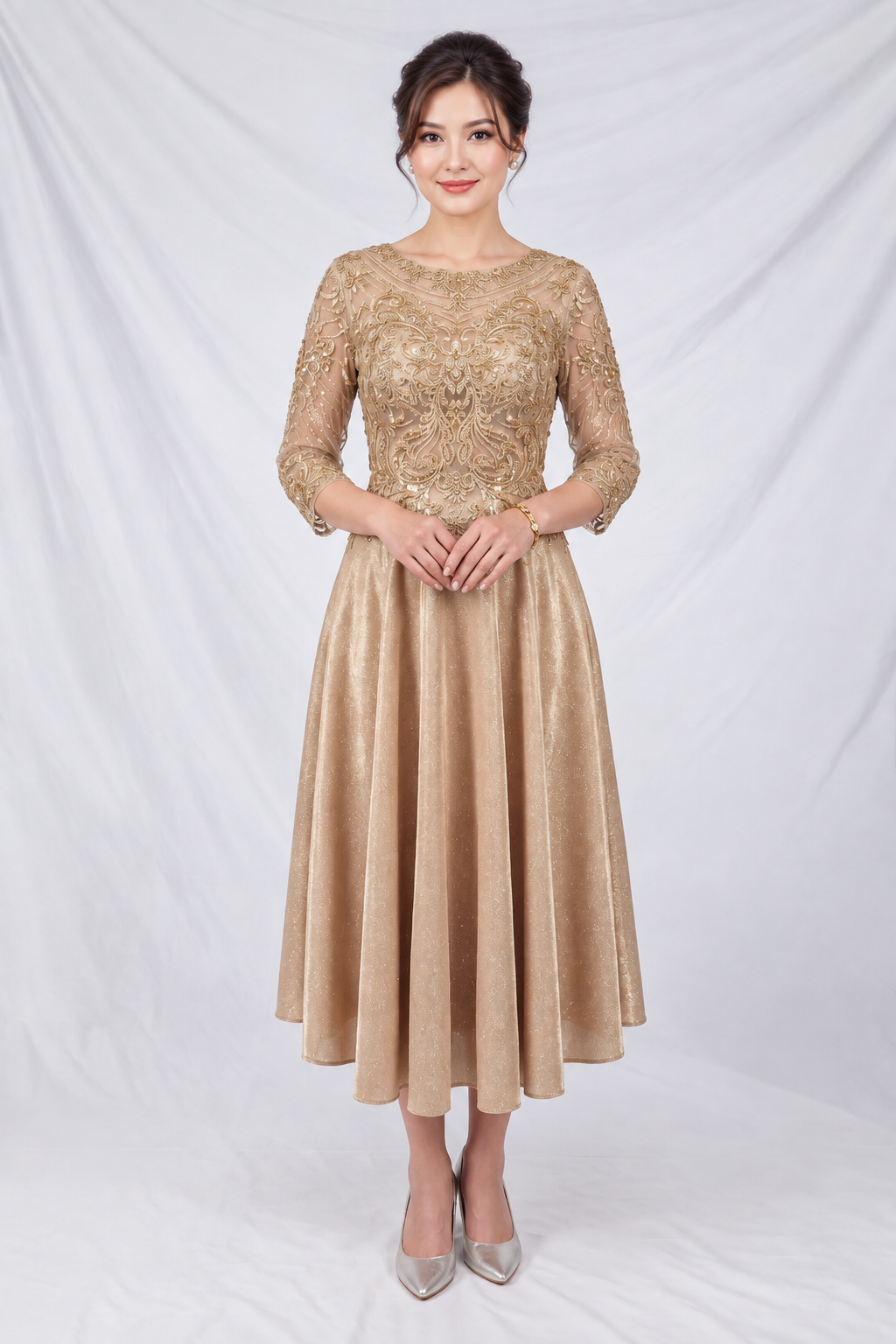 Tea-Length Mother of the Bride Dress with Pockets by Chicas J040