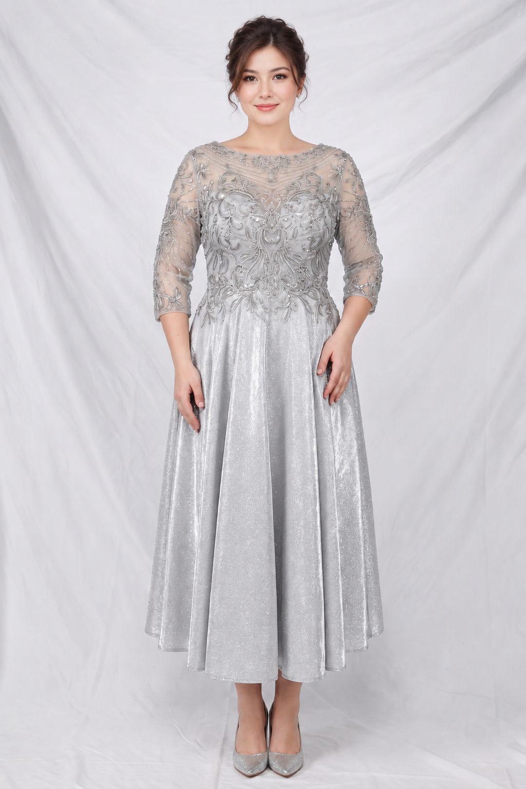 Tea-Length Mother of the Bride Dress with Pockets by Chicas J040