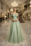 off-shoulder tulle gown by Joy Collection 10304