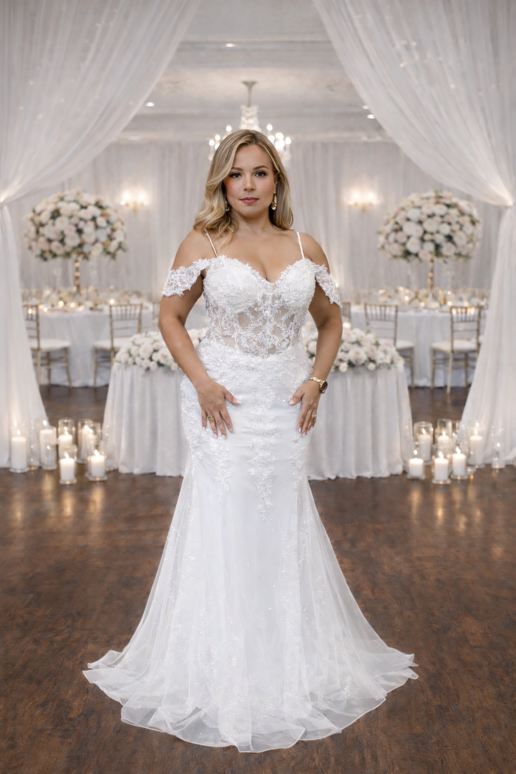 Sparkling Lace Sequin Mermaid Wedding Dress by Joy Collection 4019798W