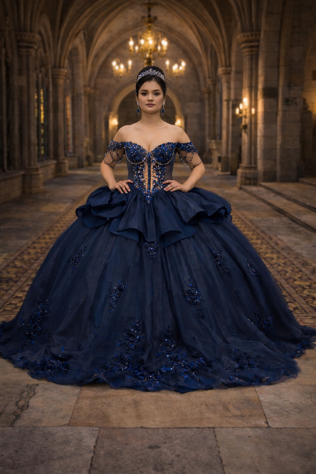 Off-Shoulder Corset Quinceañera Gown by SNKDRESS CC3132372