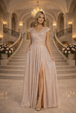 V-neck gown is embellished by Lee fashion 5051191
