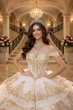 Elegant Lace Bloom Quince Ball Gown by Petite Adele PQ1074403