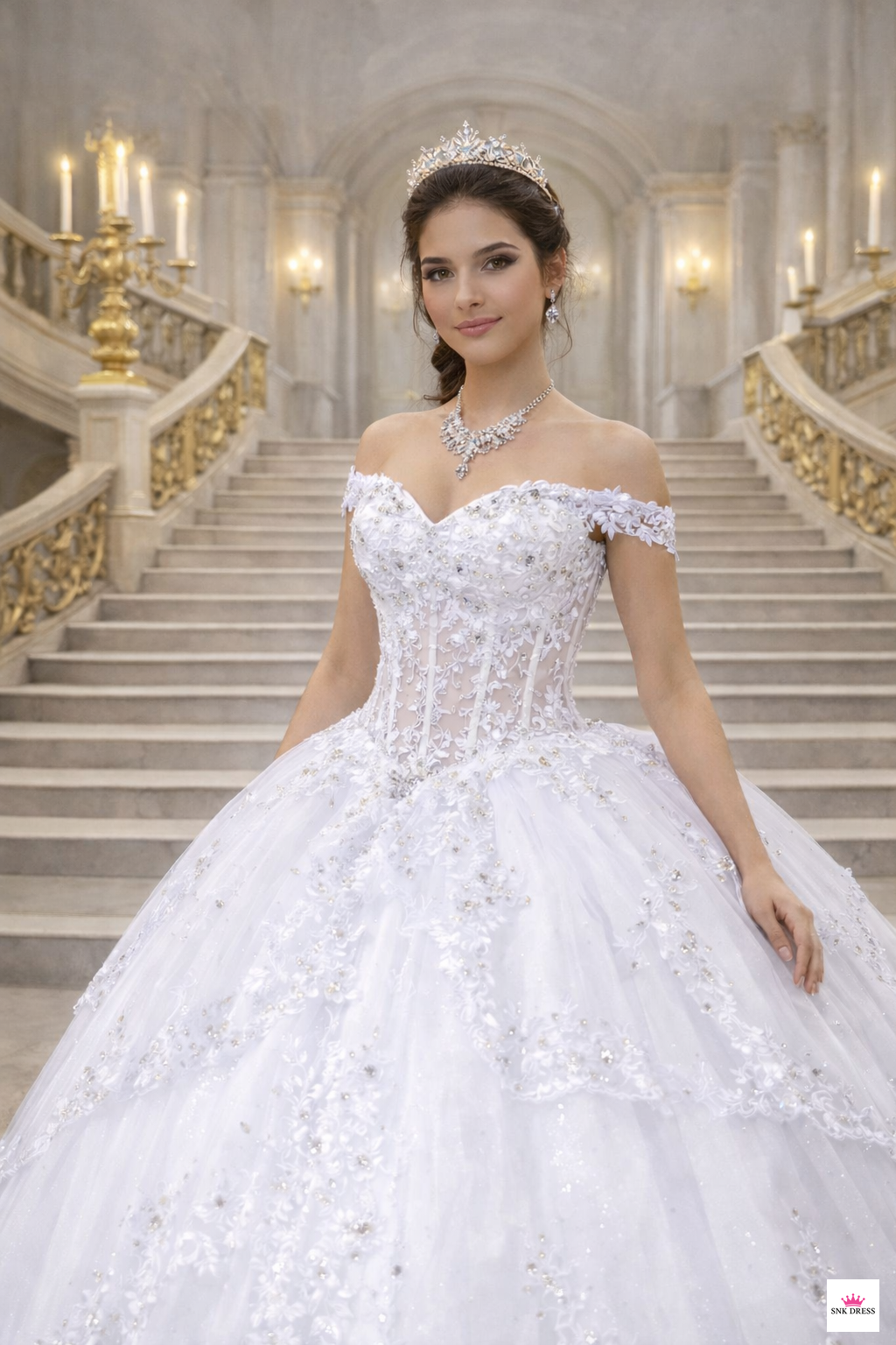 Embroidered Tulle Quinceañera Gown by Calla Collection  Scl-30040301