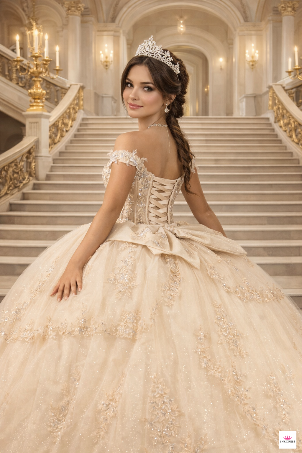 Embroidered Tulle Quinceañera Gown by Calla Collection  Scl-30040301