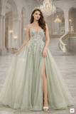 Clean Strapless Ball Gown with Soft Shoulder Line by Amelia Couture 4062
