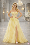Formal dress in Yellow by Amelia Couture style 9078 | www.snkdress.com