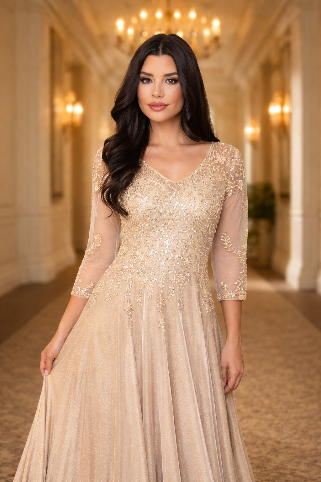 Sleeves by Eva Collection 5303.WWW.SNKDRESS.COM