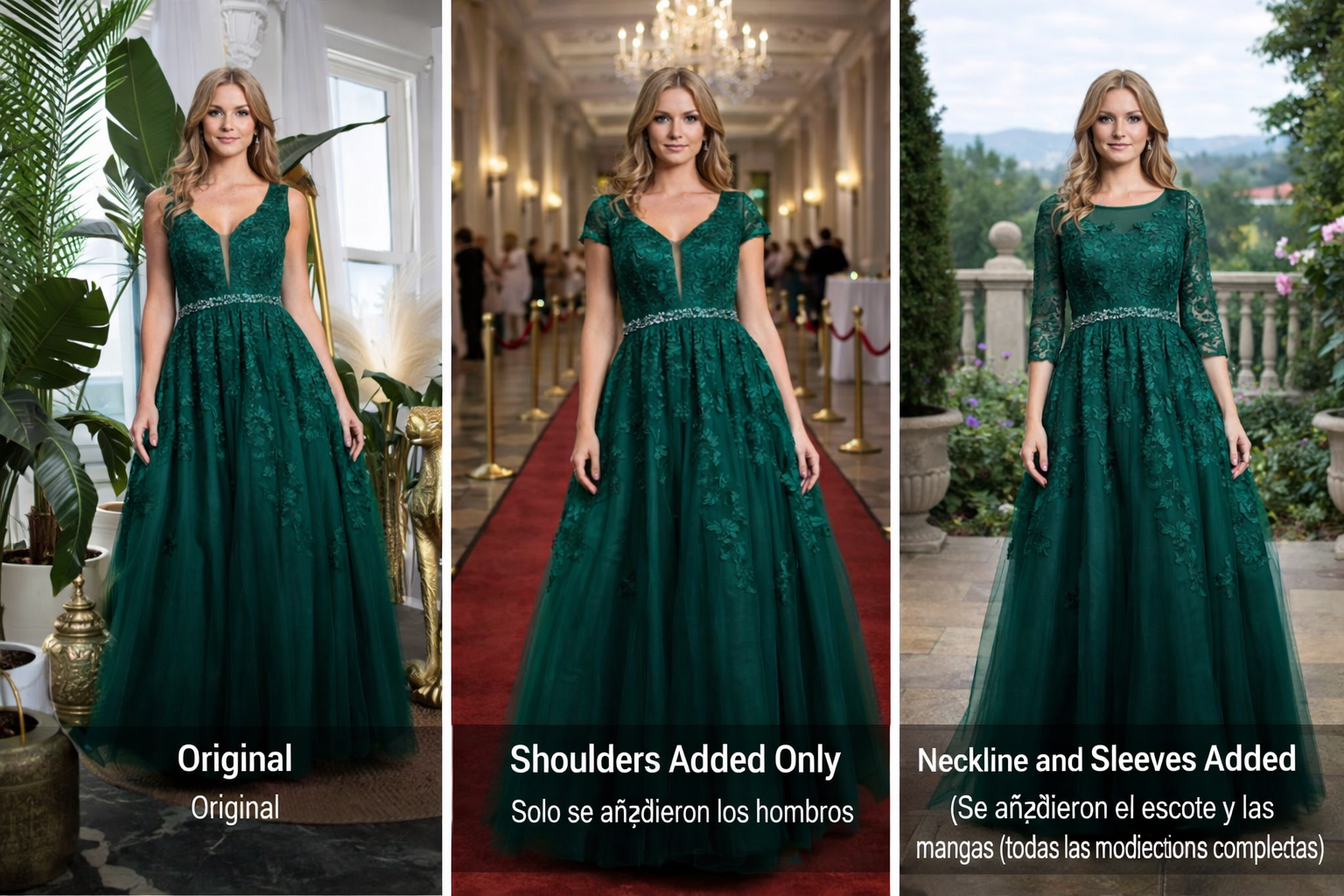 Short Sleeve Tulle and Lace Evening Dress by Hana 526198