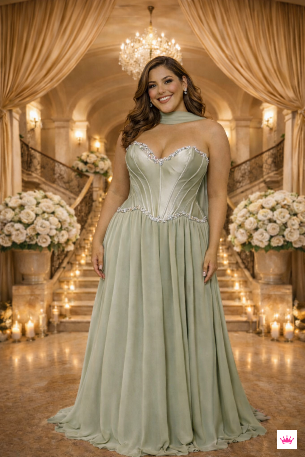 Plus Size Formal Dress by Ladivine CD668C