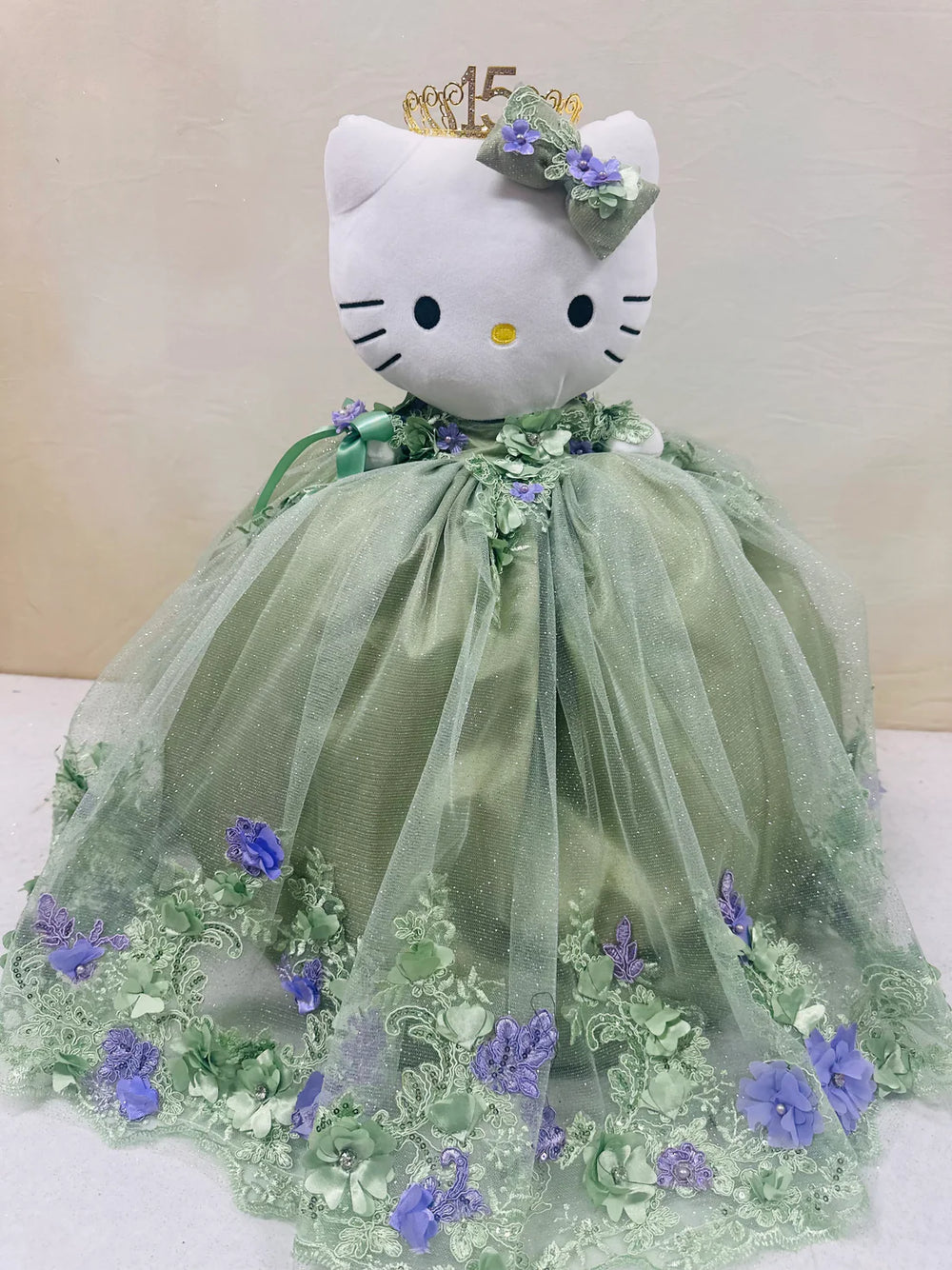 Hello Kitty Quincenera Doll Sage green lilac,snkdress,wwwsnkdress.com