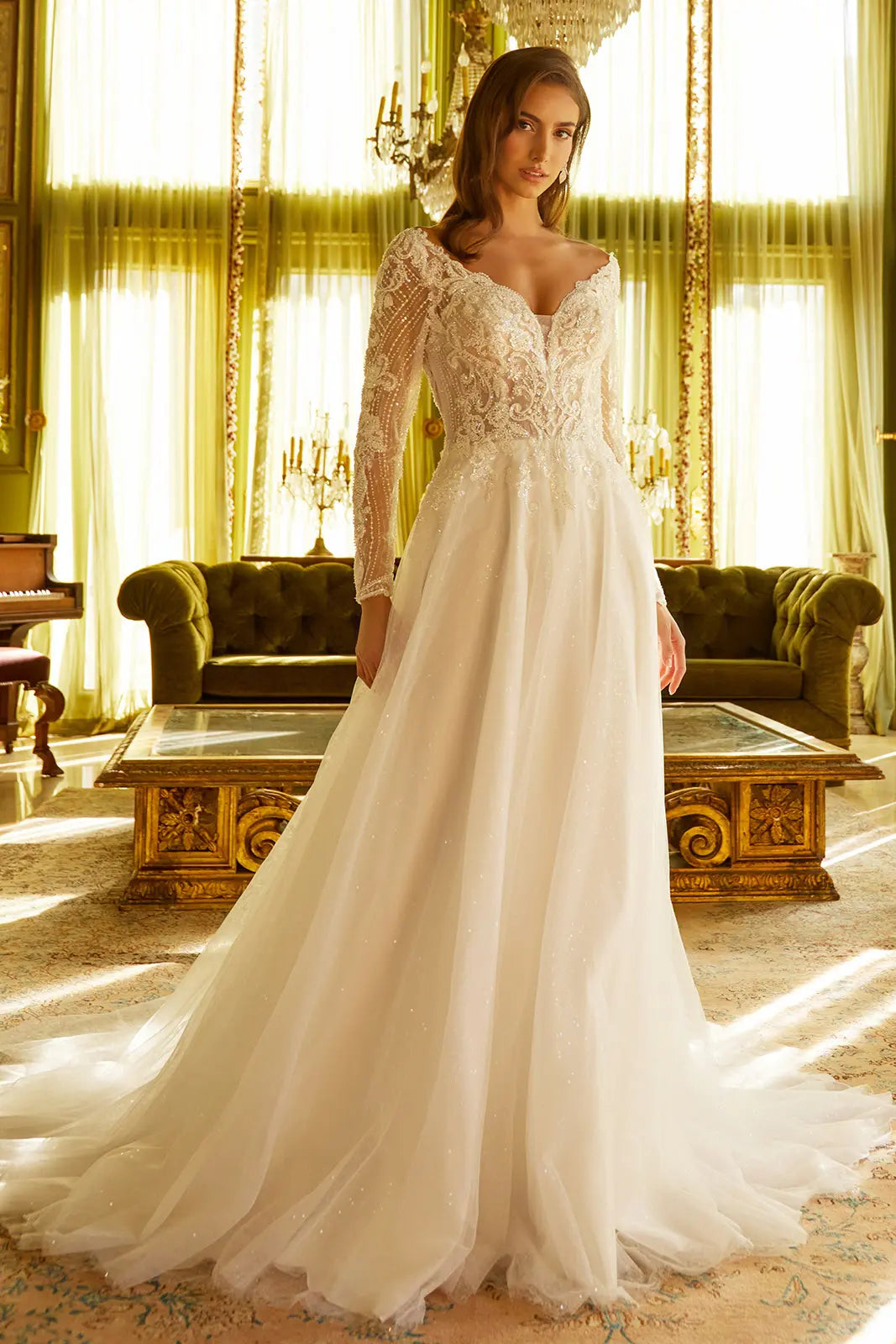 Off White bridal gown by GLS Gloria GL3530 www.snkdress.com
