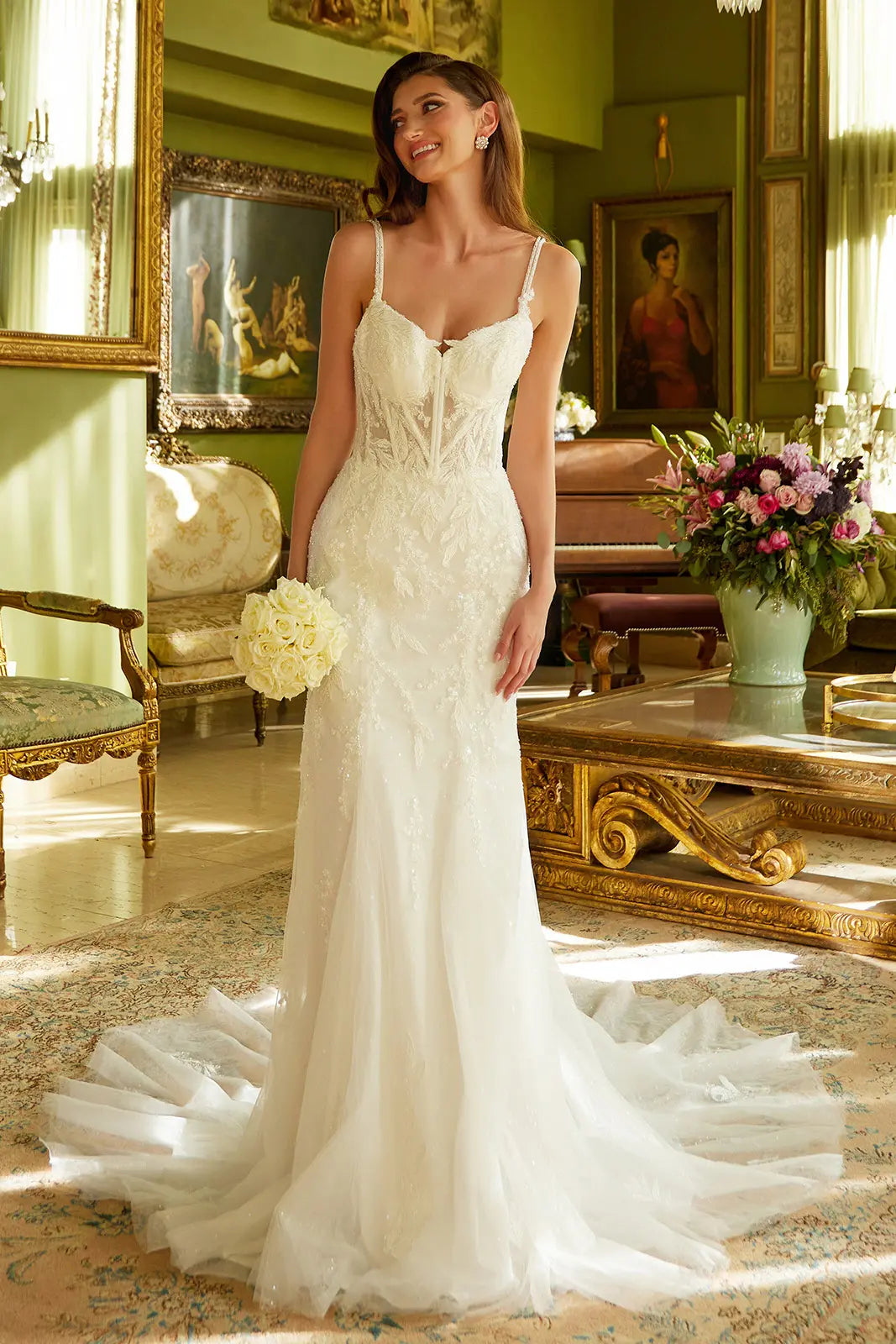Off White bridal gown by GLS Gloria GL3531 www.snkdress.com