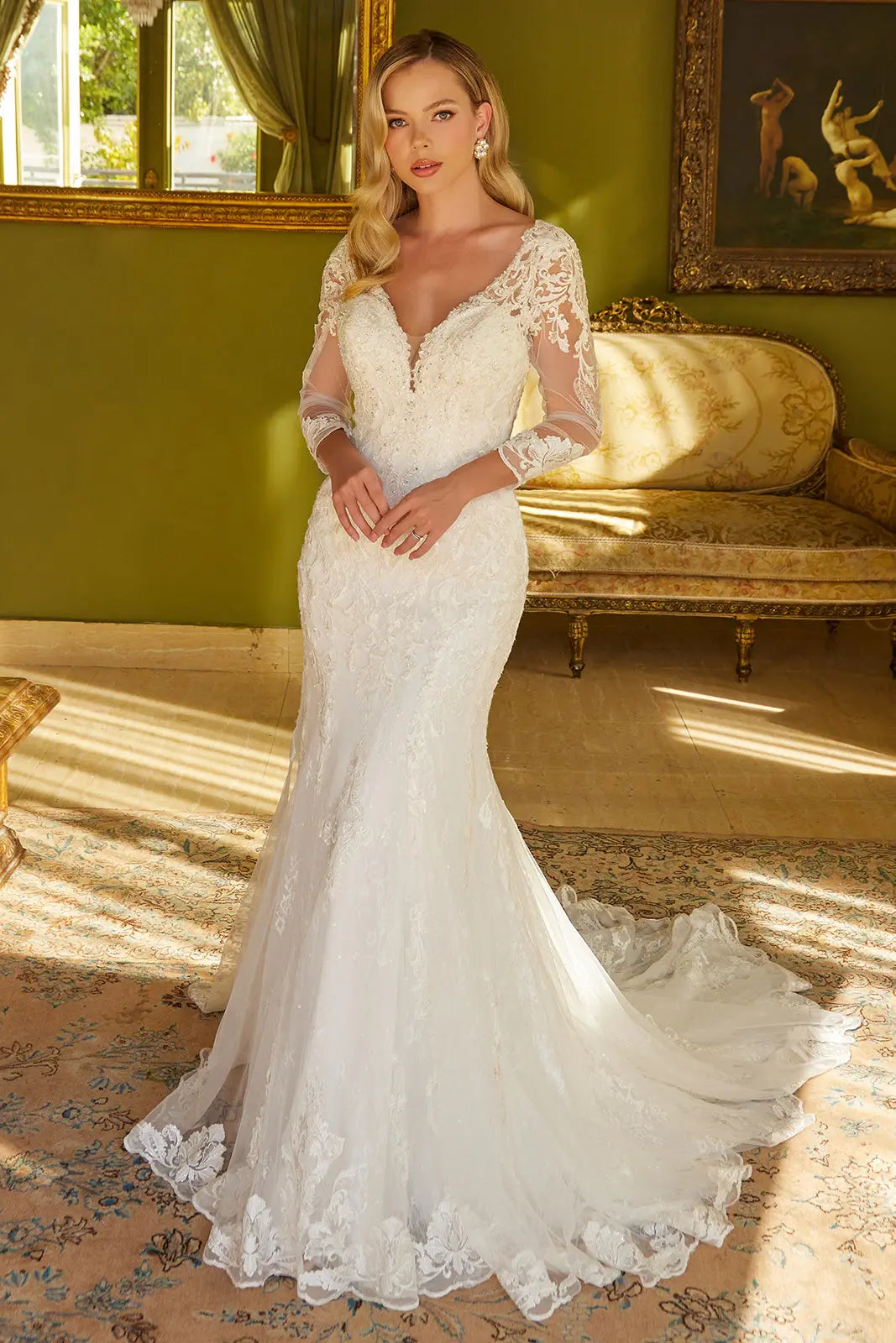 Off White bridal gown by GLS Gloria GL3535 www.snkdress.com