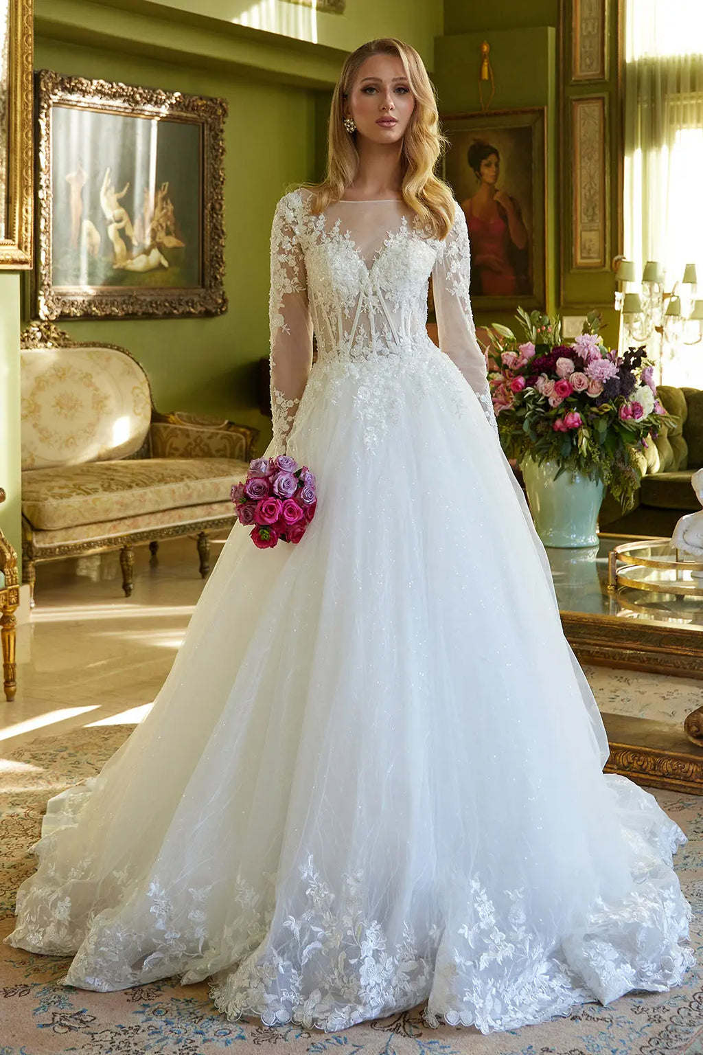 Off White bridal gown by GLS Gloria GL3603 www.snkdress.com