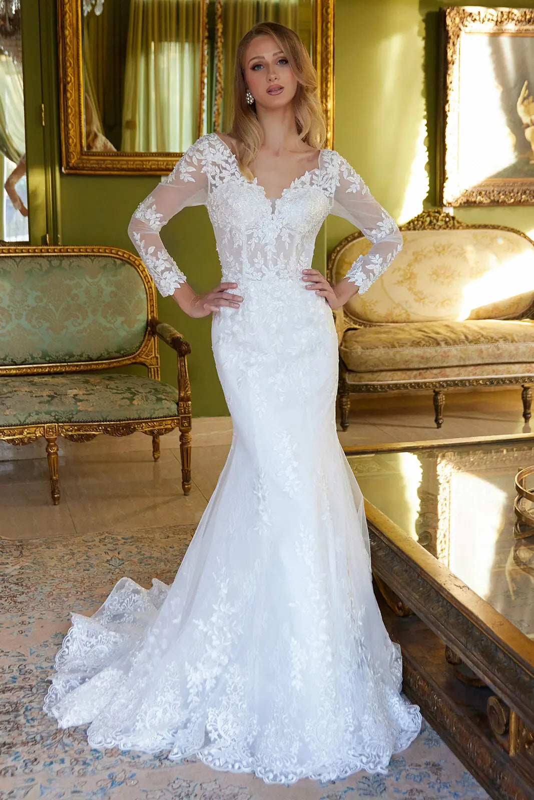 Off White bridal gown by GLS Gloria GL3605 www.snkdress.com