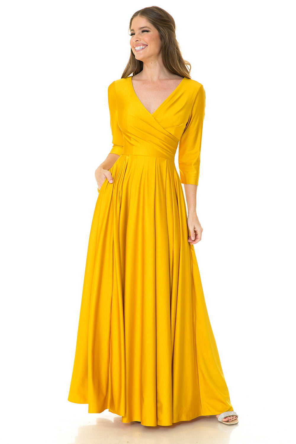 3/4 Sleeve  Flare Dress by Lenovia 5243