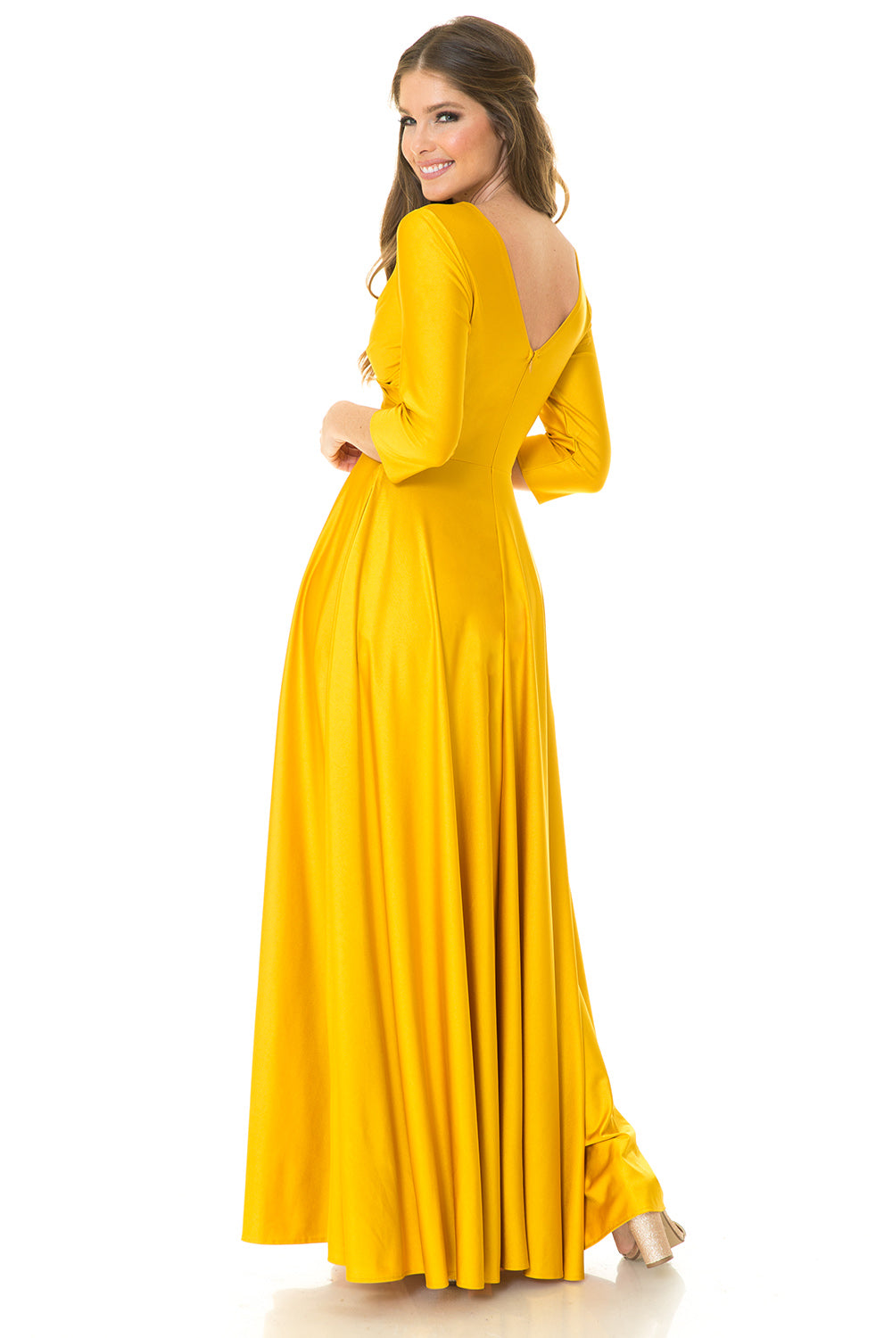 3/4 Sleeve  Flare Dress by Lenovia 5243