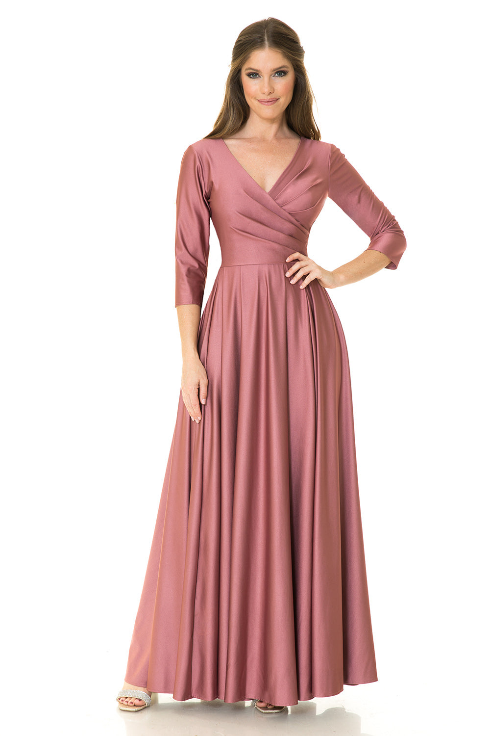 3 4 sleeve flare dress 3/4 Sleeve Sequin Dress