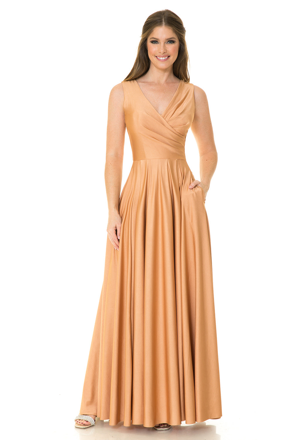 V-neck  Flare Dress by Lenovia 5242