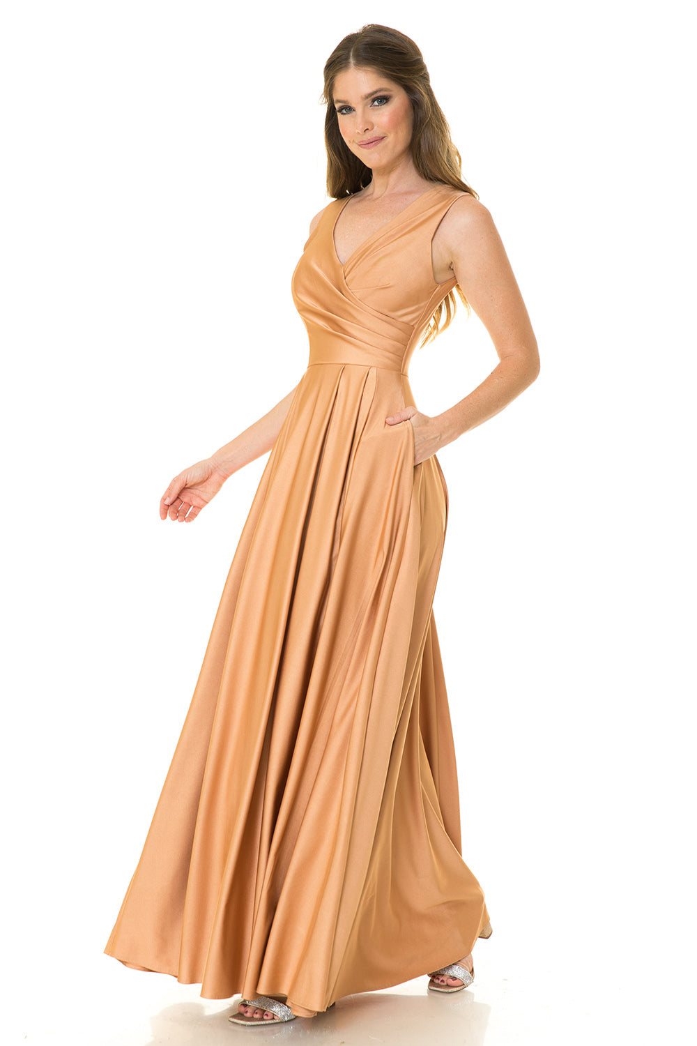 V-neck  Flare Dress by Lenovia 5242