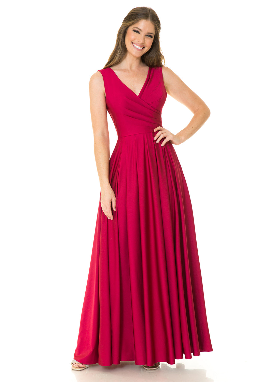 V-neck  Flare Dress by Lenovia 5242