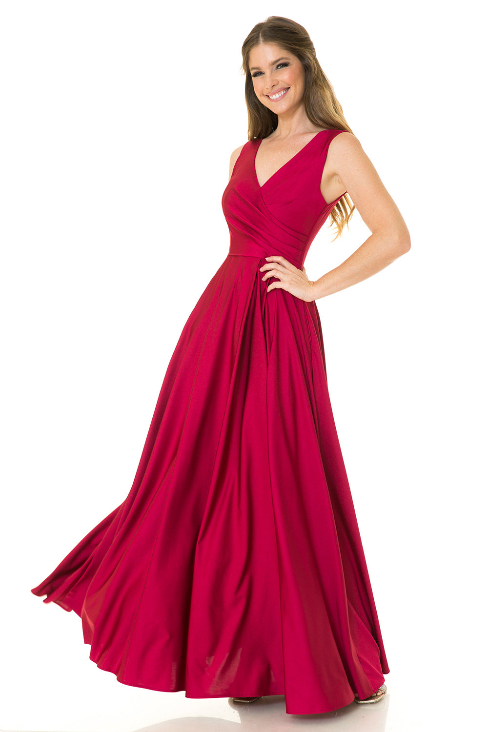 V-neck  Flare Dress by Lenovia 5242