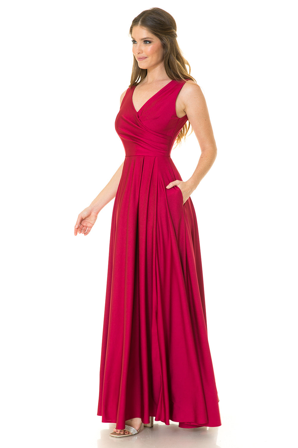 V-neck  Flare Dress by Lenovia 5242