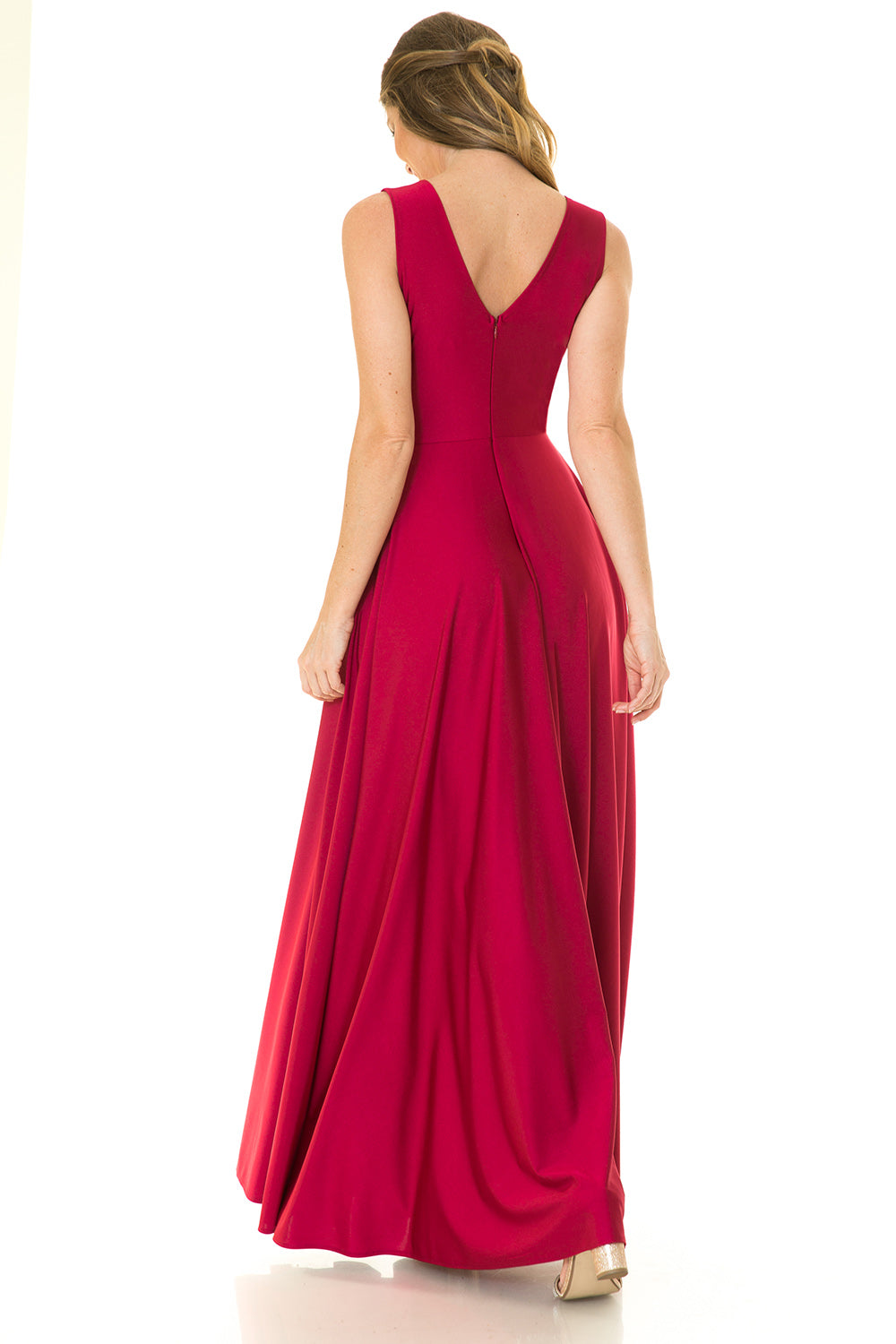 V-neck  Flare Dress by Lenovia 5242