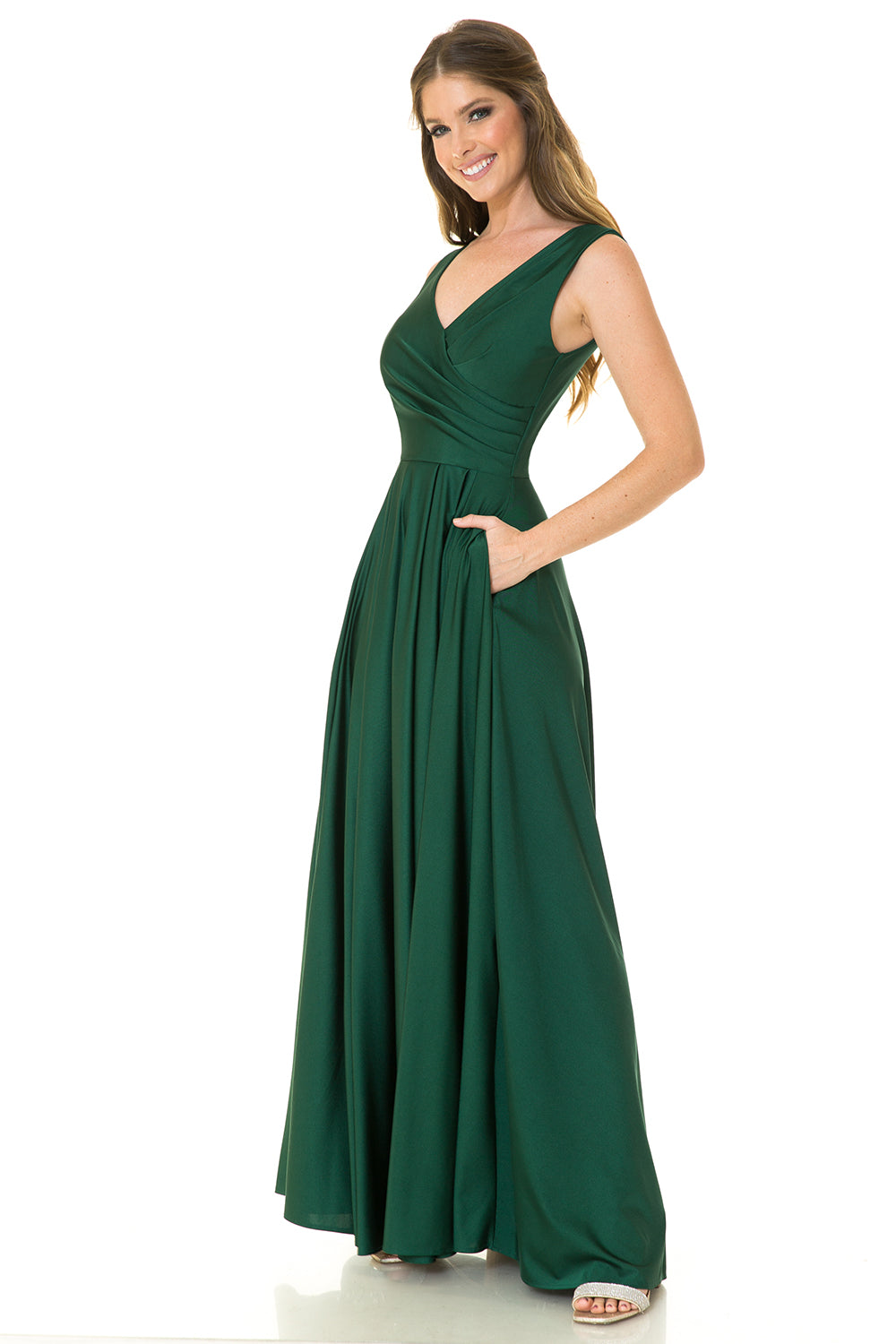 V-neck  Flare Dress by Lenovia 5242