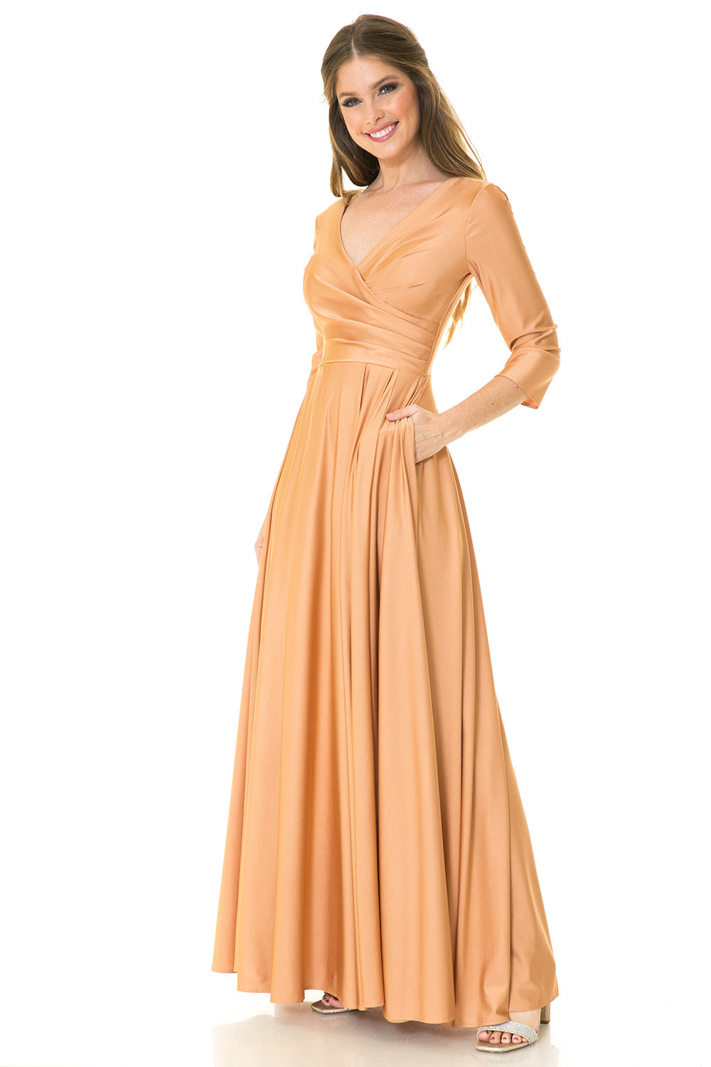 3/4 Sleeve  Flare Dress by Lenovia 5243